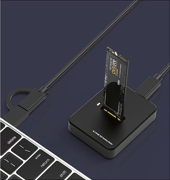 Dock për SSD M.2 Gembird RTL9210B, USB-C 10 Gbit/s, i zi