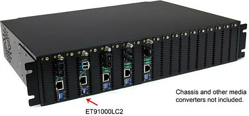 Media konvertues StarTech ET91000LC2, Gigabit Ethernet në fibra MM LC, 550m, i zi