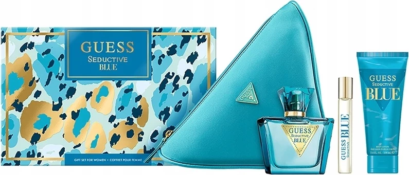 Set Eau de Toilette për femra Guess Seductive Blue 75ml + 15ml + balsam trupi 100ml + çantë kozmetike