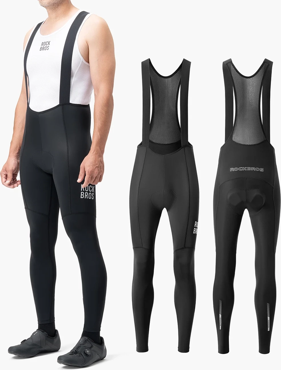 Pantallona çiklizmi me parzmore Rockbros 200021, të gjata me jastëk, madhësia XXXXL, të zeza