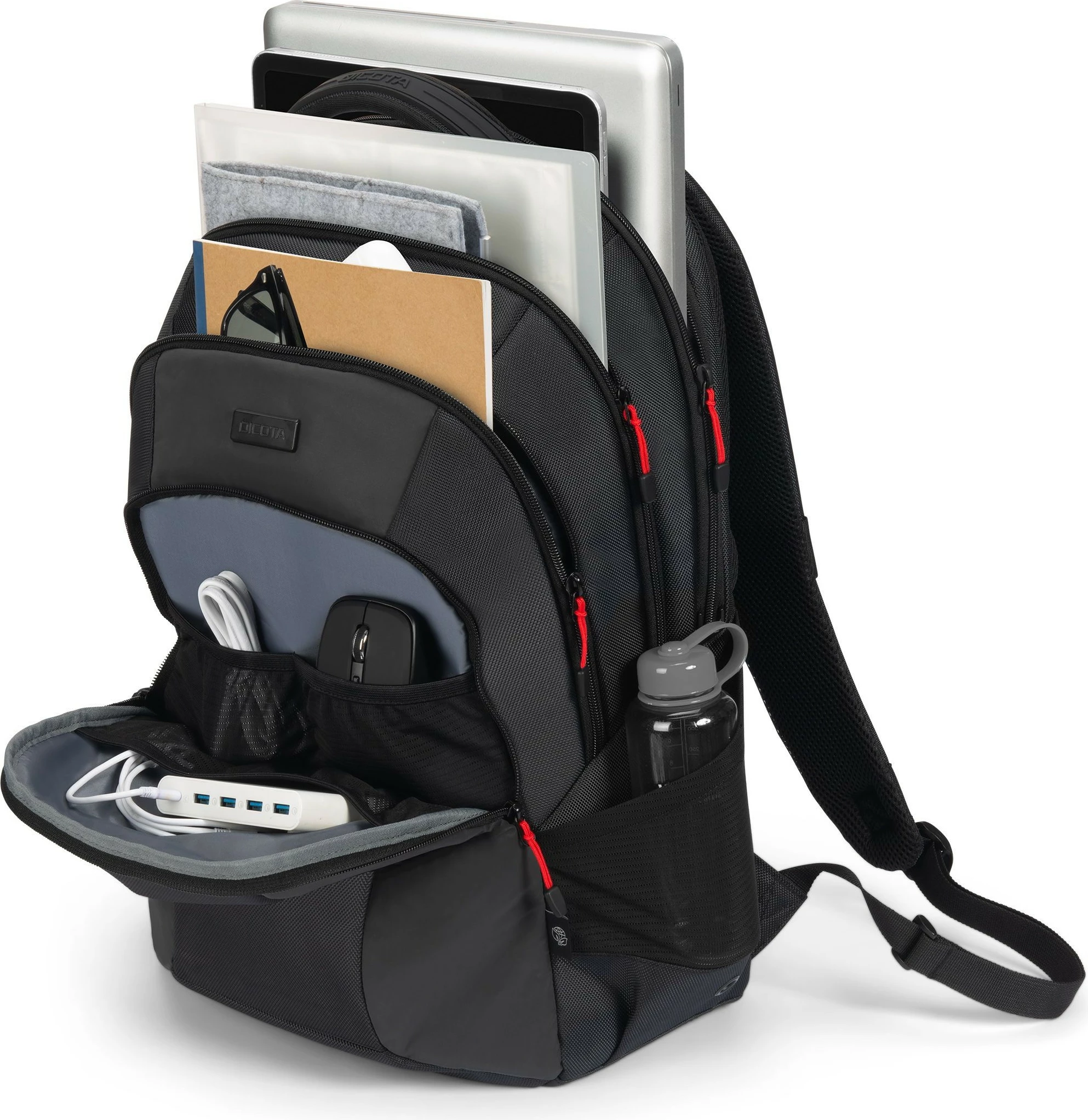 Shpinë DICOTA D32119-RPET, 16", Kasë për laptop, rPET, e zezë dhe e kuqe