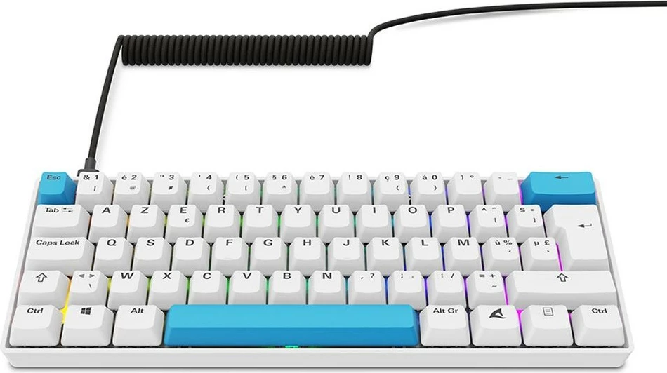 Tastierë gaming Sharkoon Skiller SGK50S4 Gen2, PBT, DE, RGB, e bardhë/blu