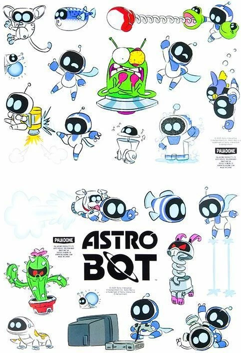 Set stickerash Paladone Astro Bot Gadget, 47 copë, waterproof, të ripërdorshme
