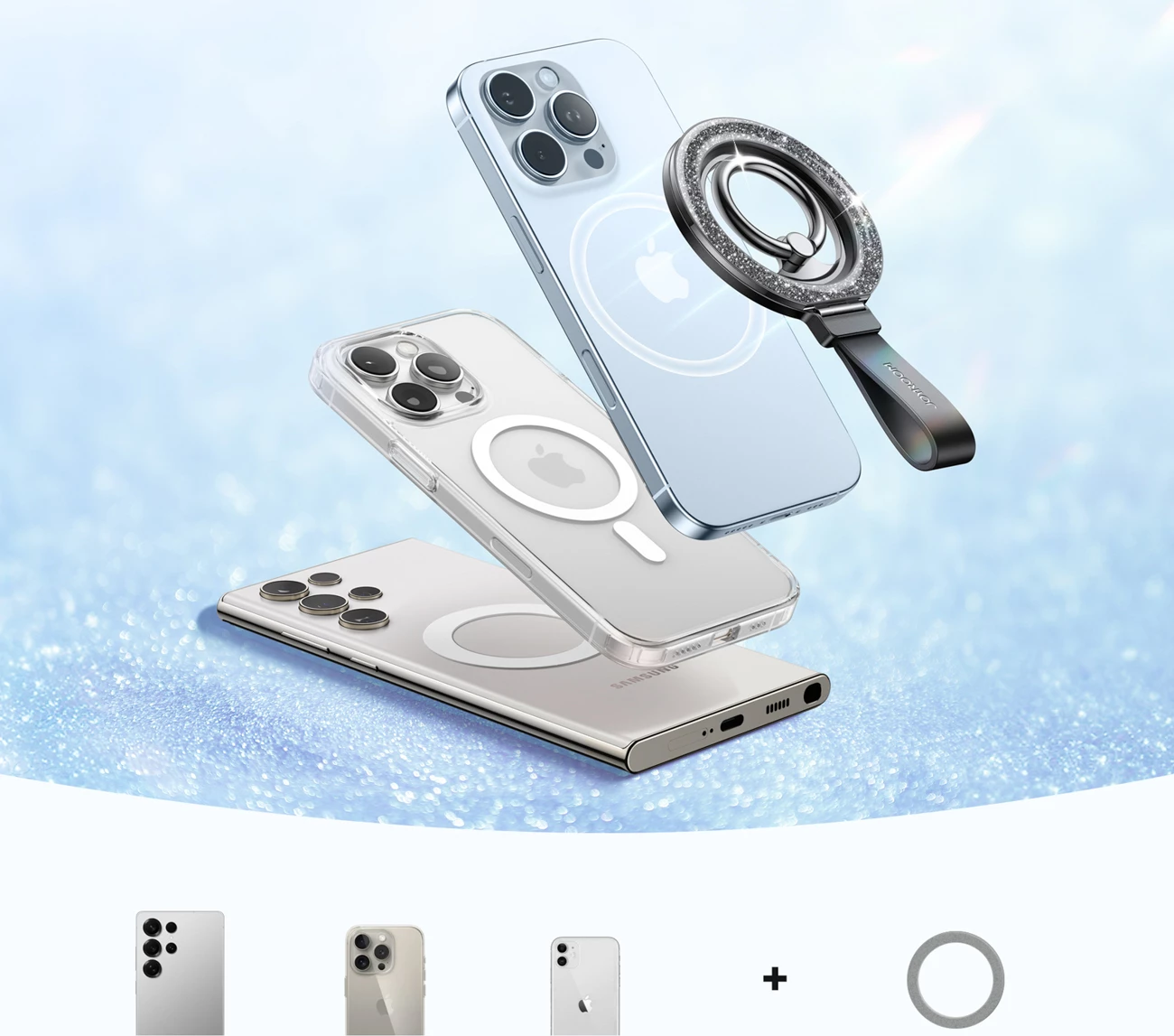 Mbajtës magnetik unazë Joyroom JR-ZS425 për celular, me qëndrim, i zi