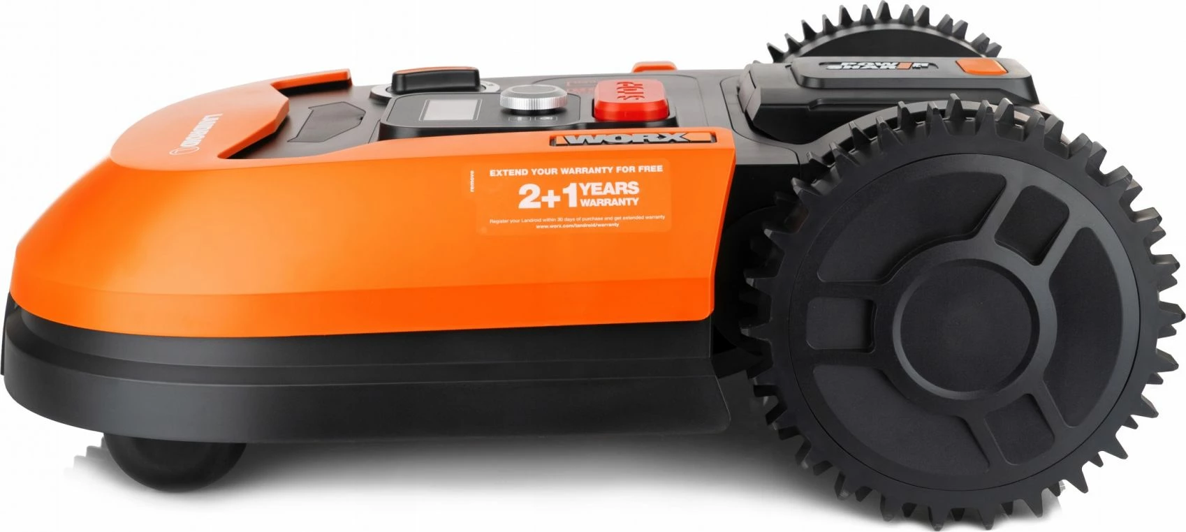 Robot kositës bari Worx Landroid L800 WR148E, 1000 m², 20V 2Ah, WiFi/Bluetooth, portokalli/zi