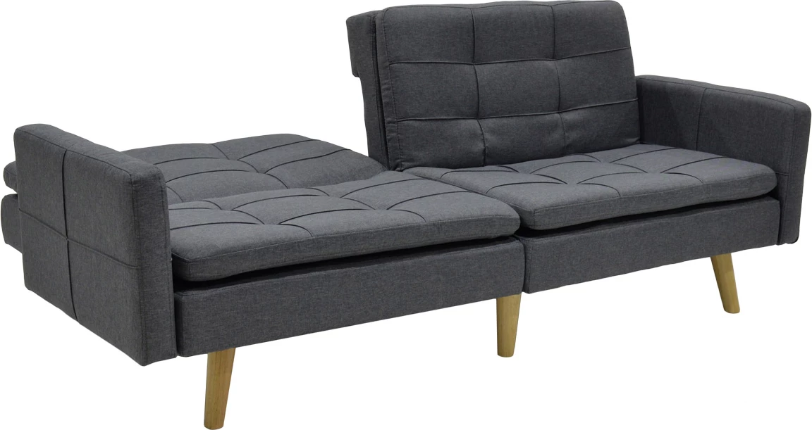 Divan 3 ulës, shtrat, fleksibil,, ngjyrë gri e errët, 198x87x76