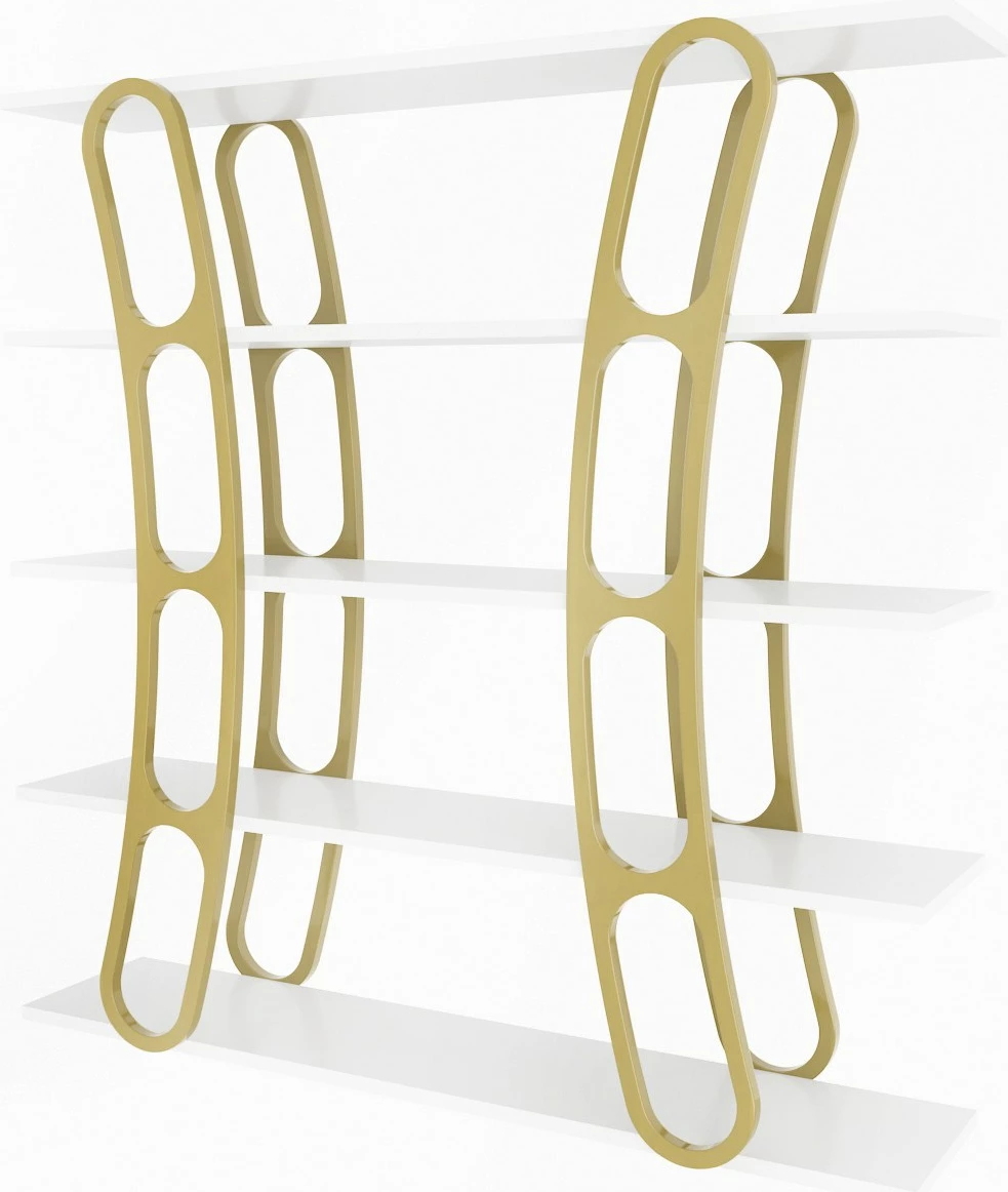 Raft librash Skye Decor, i bardhë, ari