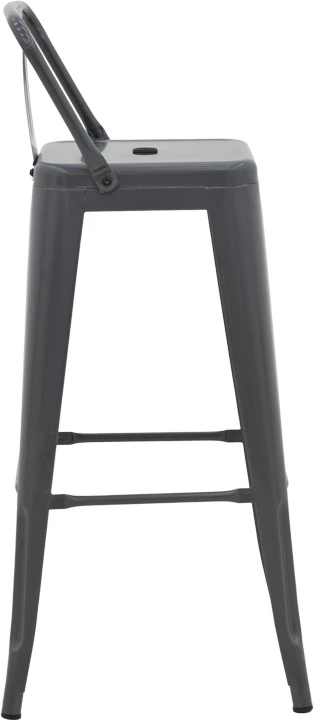 Karrige për bar me mbështetëse Utopia, metal antracit, 42x42x97cm