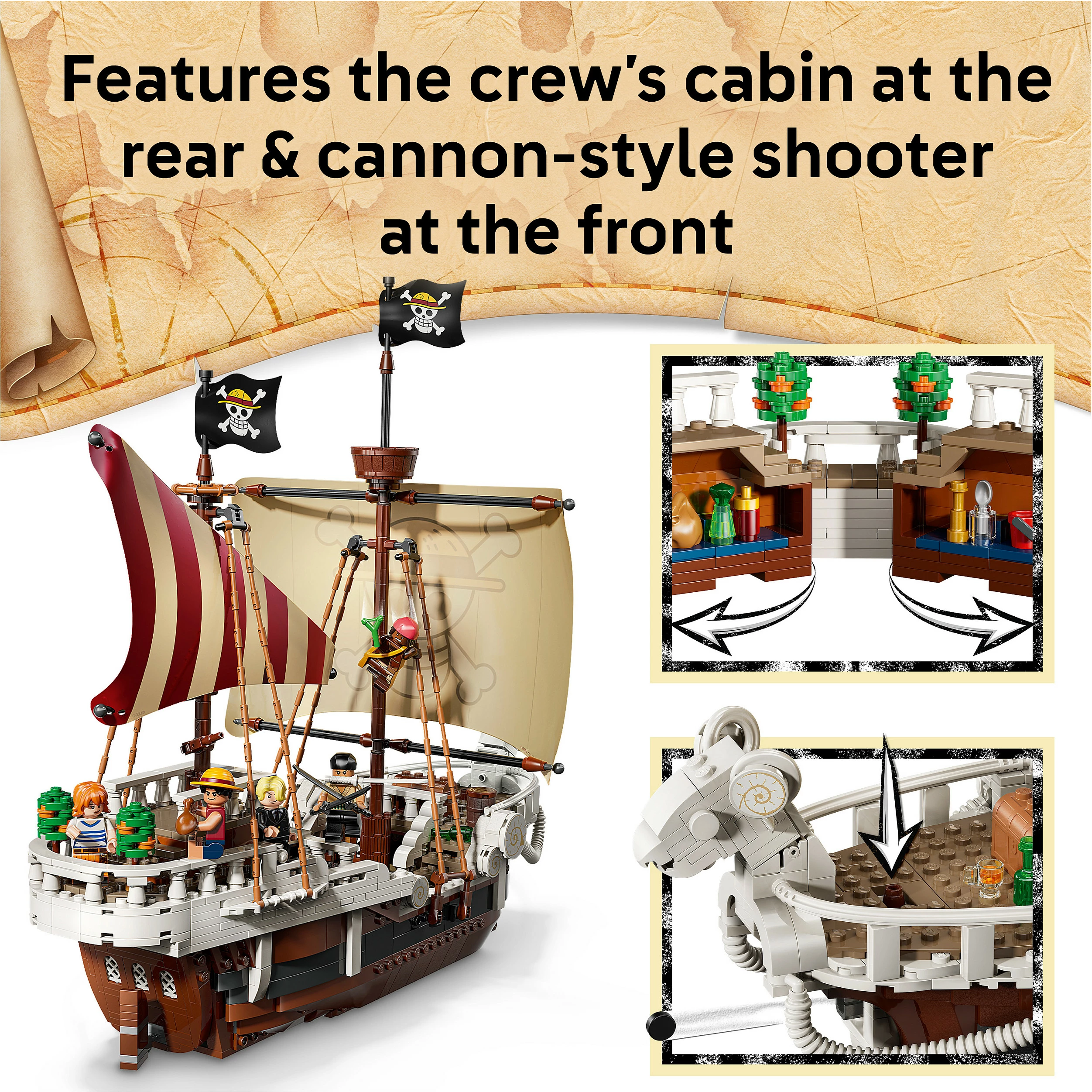 Set ndërtimi LEGO ONE PIECE The Going Merry Pirate Ship 75639, 1376 pjesë, 10+, multikolor
