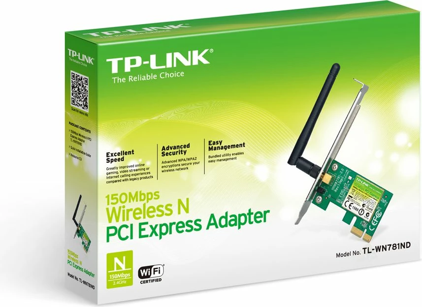 Kartelë rrjeti Wi‑Fi TP-Link TL-WN781ND 150 Mbps PCIe me antenë të jashtme