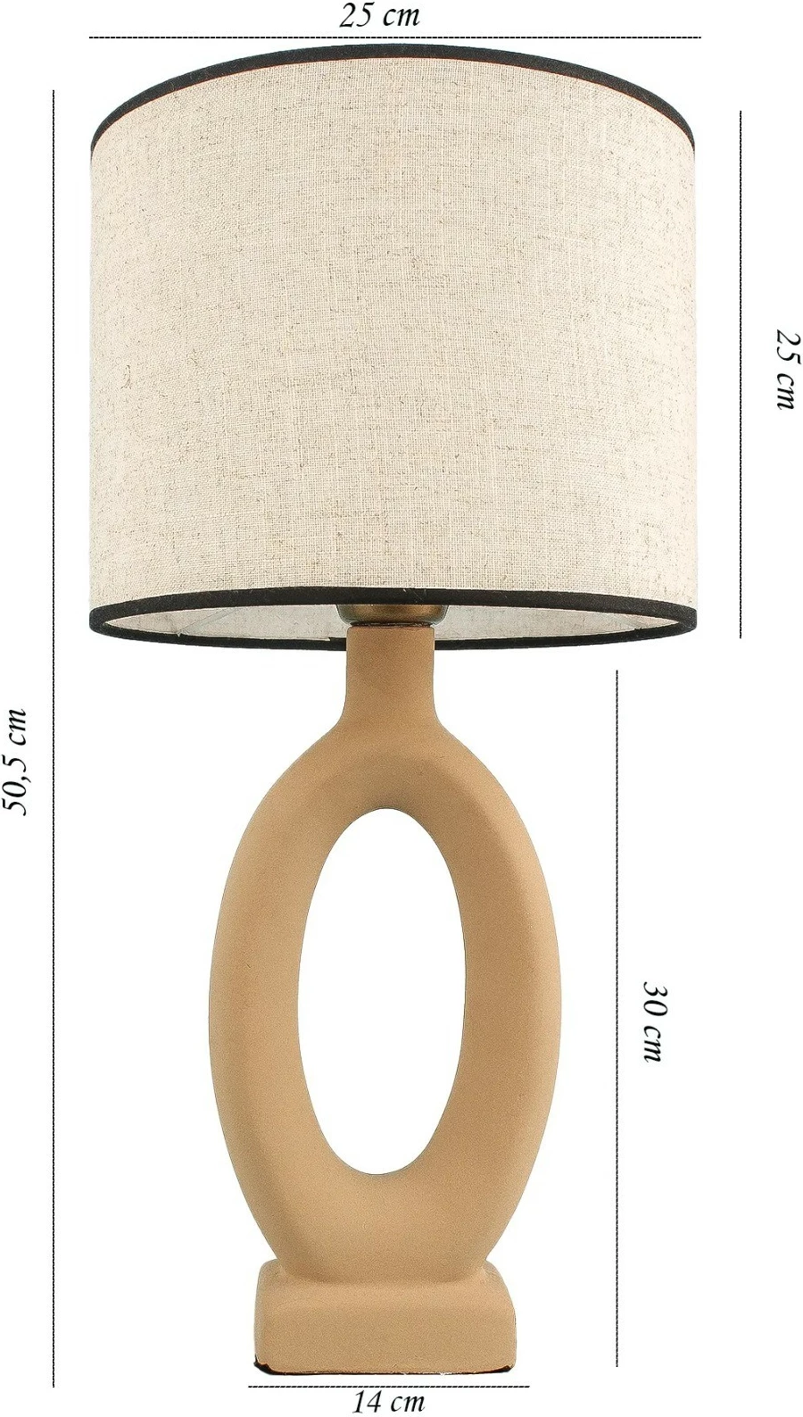 Llambë tavoline Opviq, YL700, trup qeramike, ngjyrë mustard dhe e bardhë