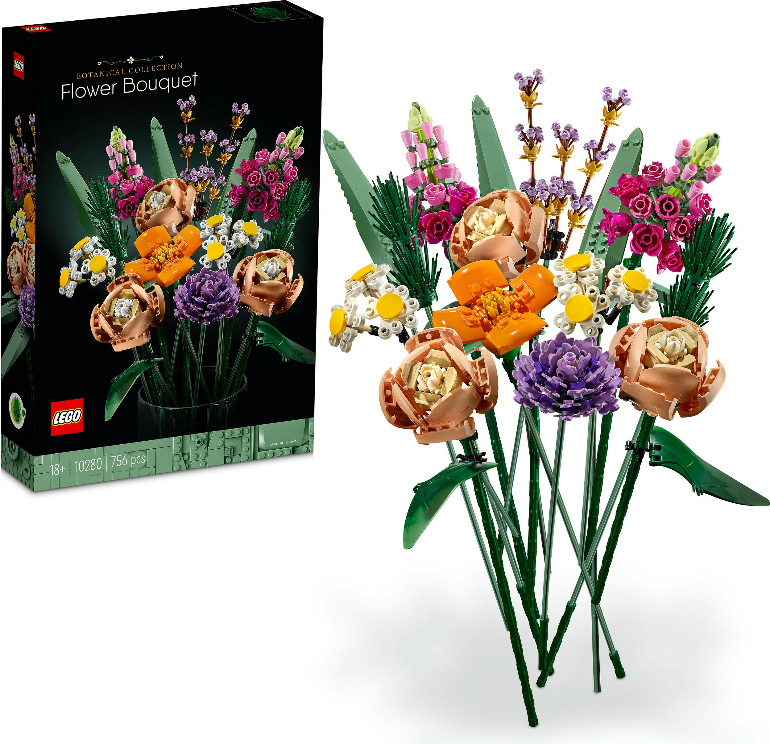 Set ndërtimi LEGO ICONS Flower Bouquet, 756 pjesë, shumëngjyrësh