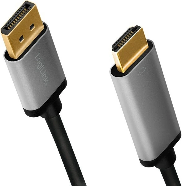 Kabllo DisplayPort në HDMI LogiLink CDA0107, 2m, e zezë/argjendtë