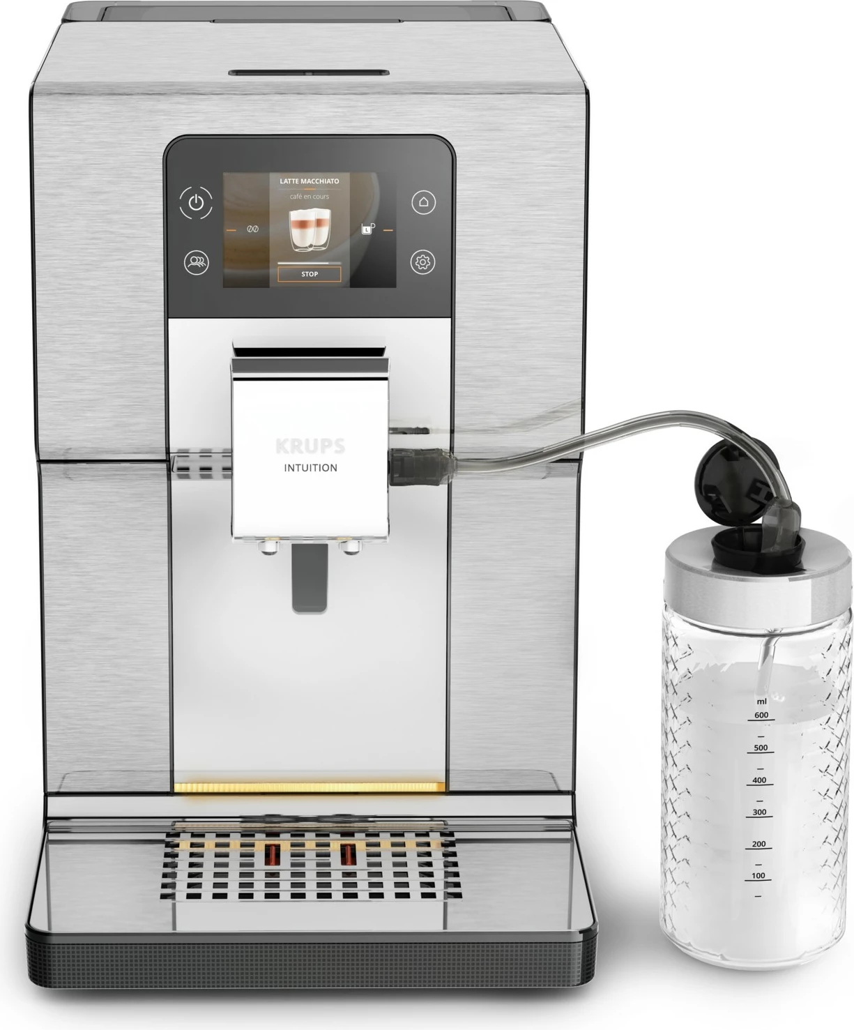 Aparat kafeje Krups Intuition Experience+ EA877D, 3L, mulliri i integruar, ekran me prekje, ngjyrë e zezë/çelik