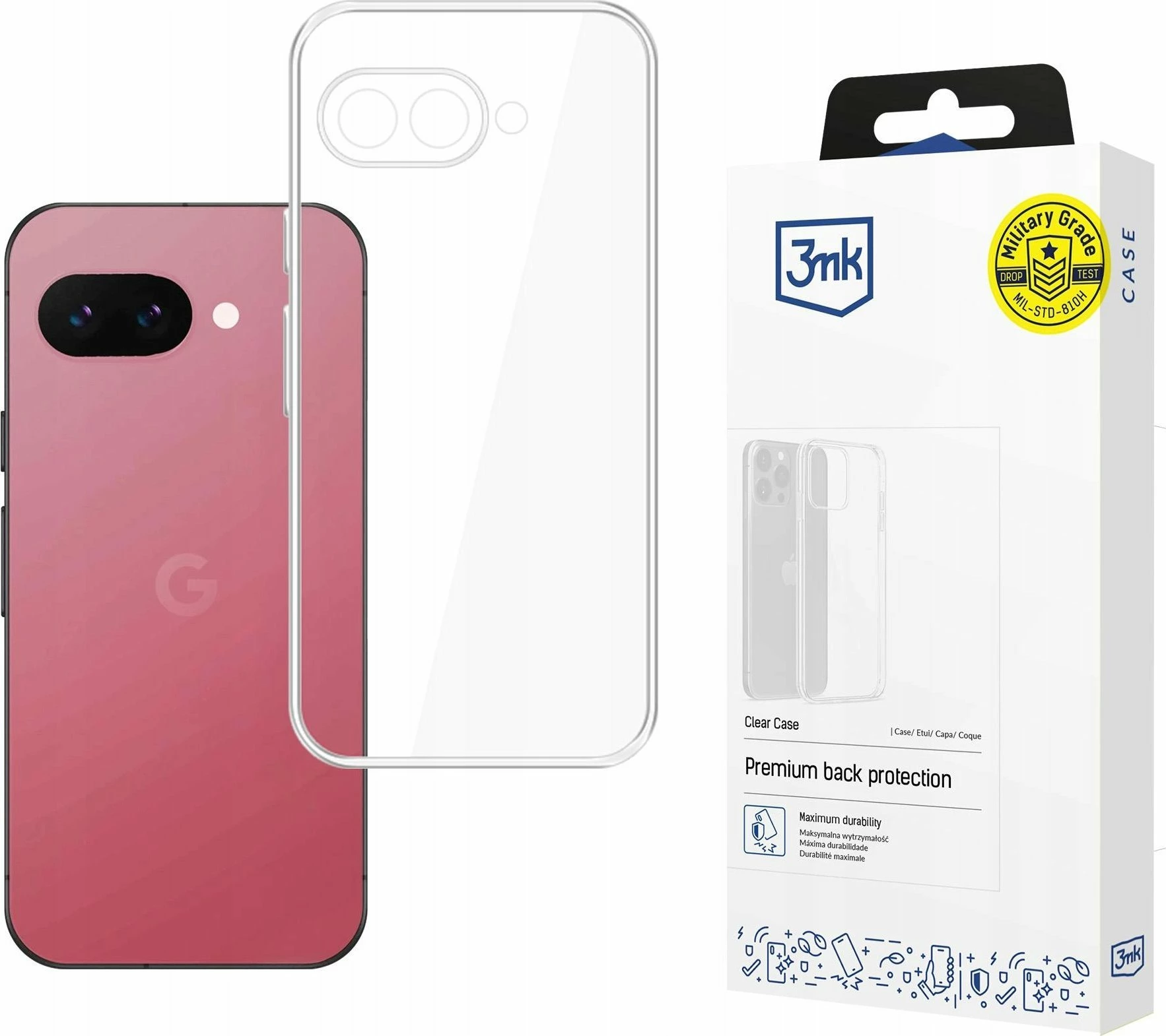 Mbështjellës 3MK Clear Case për Google Pixel 9A, transparent, 1 copë