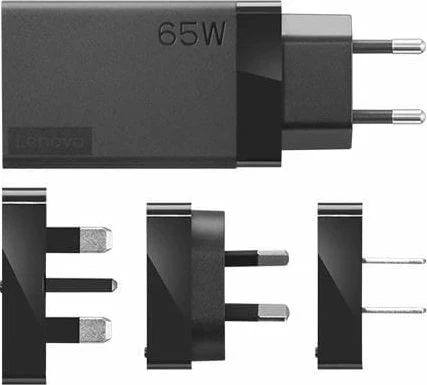 Karikues udhëtimi Lenovo 40AW0065WW 65W USB-C kabllo 1.8m, set me 4 adapterë prizash, i zi