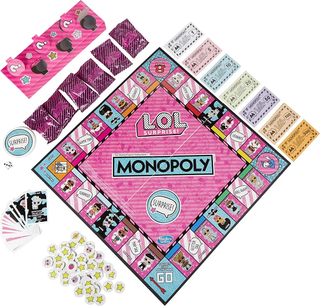 Lojë tavoline Hasbro Monopoly L.O.L. Surprise, version anglisht, 2-6 lojtarë, 8+
