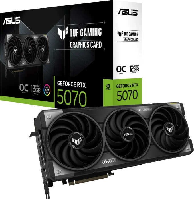 Kartelë grafike ASUS TUF Gaming GeForce RTX 5070 TUF-RTX5070-O12G-GAMING, 12GB GDDR7, PCIe 5.0, OC, e zezë