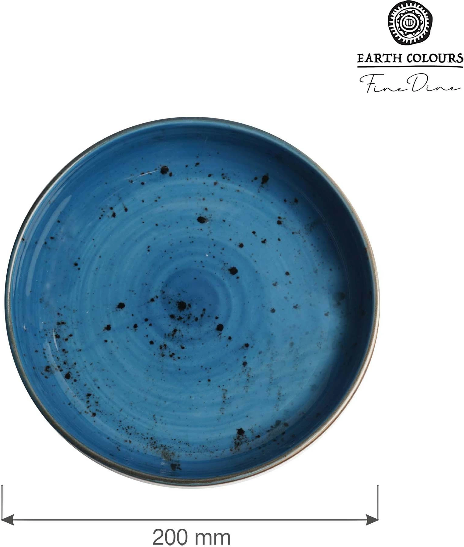 Tas i cekët Fine Dine Iris 200 mm Blu, set 4 copë