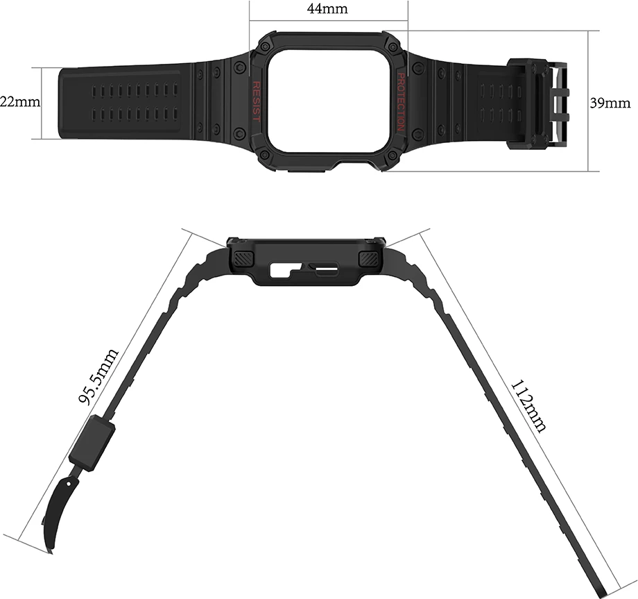 Rrip me kasë mbrojtëse për Apple Watch Hurtel Protect Strap Band, 45/44/42mm, e gjelbër