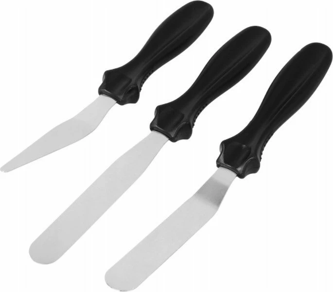 Spatulë dekorimi, Brunbeste BB-1693, inoks 22–23.5 cm, e zezë, set 3 copë