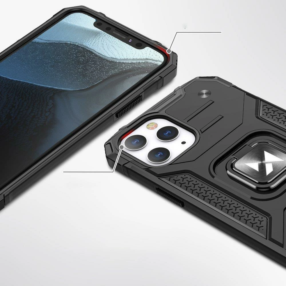 Mbështjellës Wozinsky Ring Armor për iPhone 14 Pro Max, me unazë dhe mbajtëse magnetike, Blu