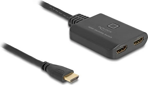 HDMI Switch DeLOCK 2x në 1x, 8K 60Hz, 48 Gbit/s, kabllo 50 cm, i zi