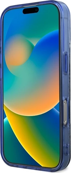 Mbështjellës Guess Peony On 4G MagSafe për iPhone 16 Pro, Blu