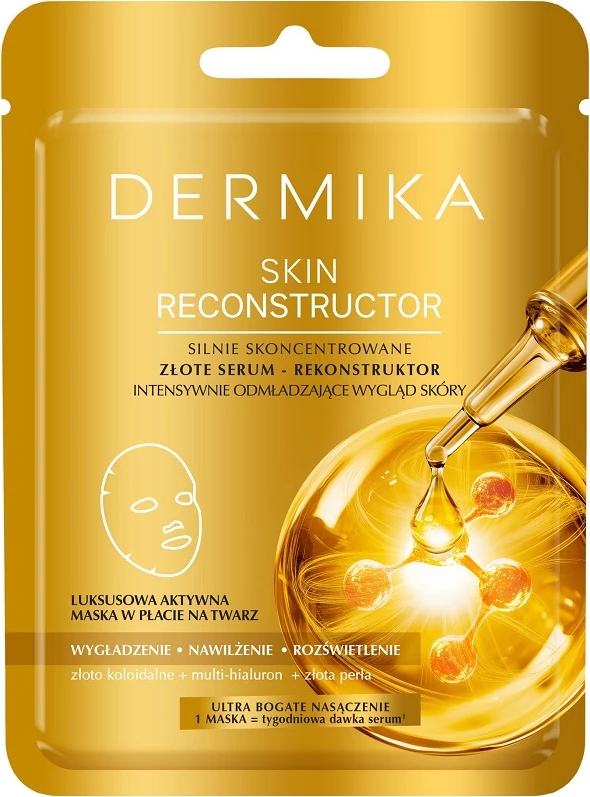 Maskë për fytyrë Dermika Skin Reconstructor Highly Concentrated Gold Serum për femra, 1 copë