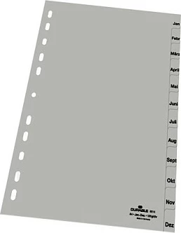 Ndarës mujor Durable A4 Janar–Dhjetor, PP, gri