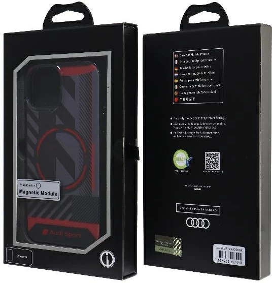 Mbështjellës Audi IML Sport MagSafe për iPhone 15/14/13 6.1", i zi