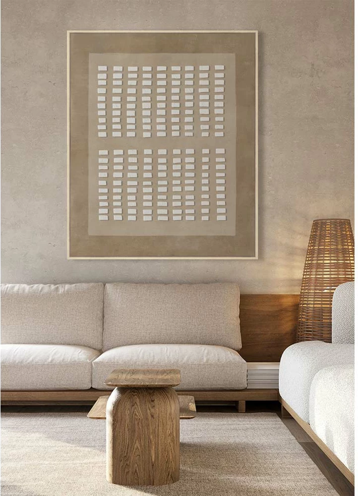 Pikturë dekorative me kornizë, kanavacë, ngjyrë kafe-bezhë, 80x120x4 cm