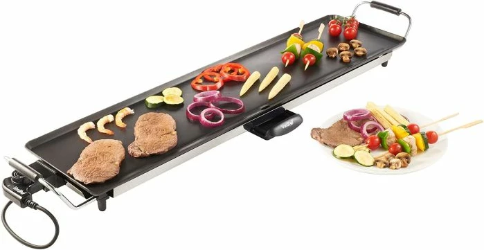 Grill Teppanyaki VonShef 2013062, 2000W, XXL 90x23cm, pllakë alumini me veshje Teflon, e zezë