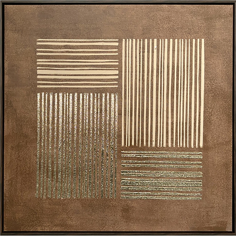 Pikturë dekorative VAILO me kornizë, 82.6x4.3x82.6cm, kanavacë, kafe-bezhë