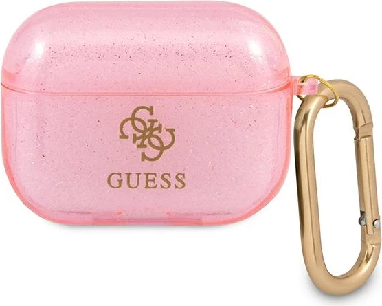 Mbështjellës Guess GUAPUCG4GP për AirPods Pro, Glitter Collection, Rozë