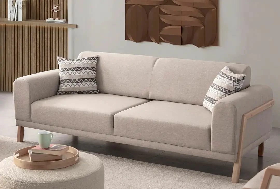 Divan treshe Atelier del Sofa, ngjyrë latte-krem