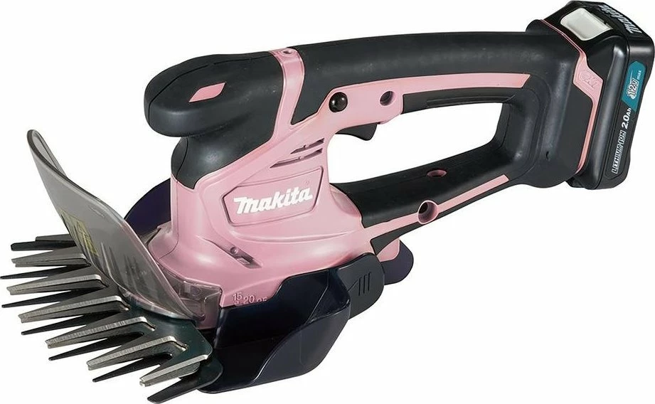 Gërshërë bari dhe shkurresh Makita UM600DZP 12V CXT 2-në-1, BODY pa bateri/karikues, rozë, set me teh bari + enë bari