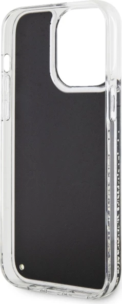 Mbështjellës Guess Liquid Glitter Marble për iPhone 14 Pro Max 6.7", i zi
