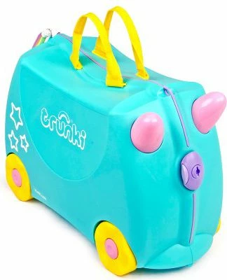 Valixhe për fëmijë Trunki Riding Unicorn TRU0109 18L, turkeze/kaltër