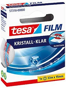 Shirit ngjitës Tesa Film Kristall-Klar 57316-00000-02, 15mm x 33m, transparent