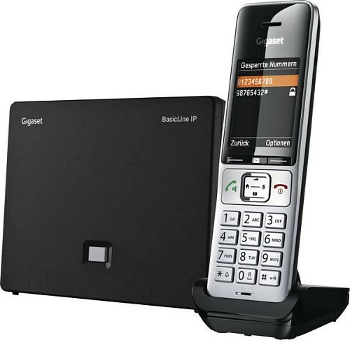 Telefon DECT pa tela Gigaset BasicLine IP + Comfort 500HX, VoIP/VoLTE, ekran 2.2", zi/argjend