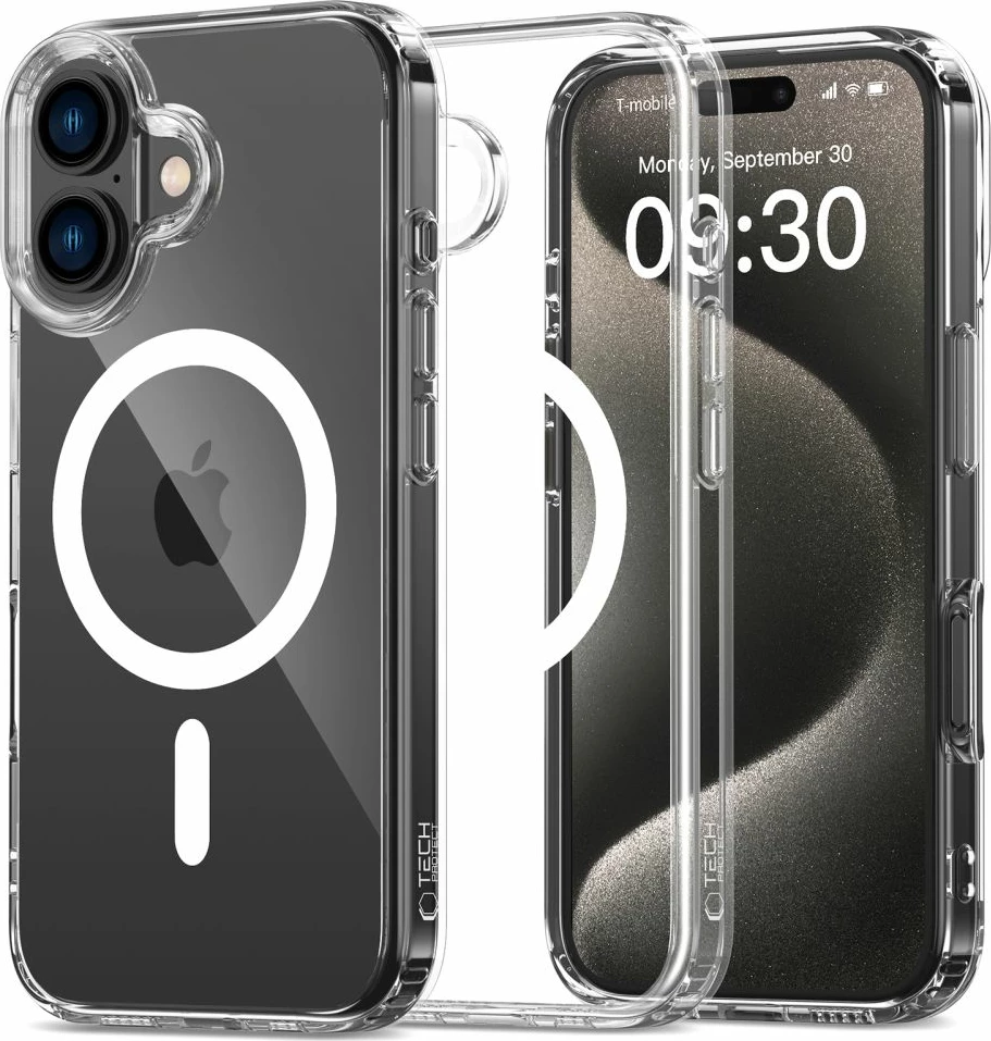Mbështjellës Tech-Protect Flexair Hybrid MagSafe për iPhone 16 Plus, Transparent