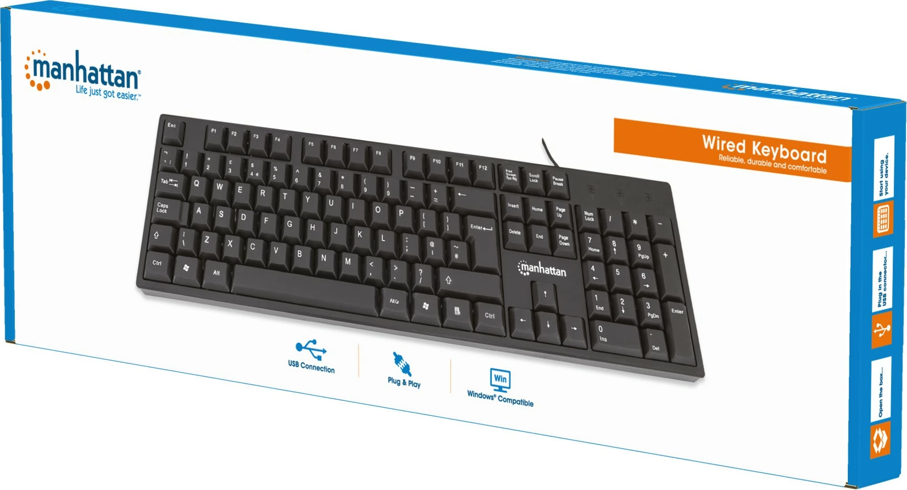 Tastierë MANHATTAN USB, e zezë