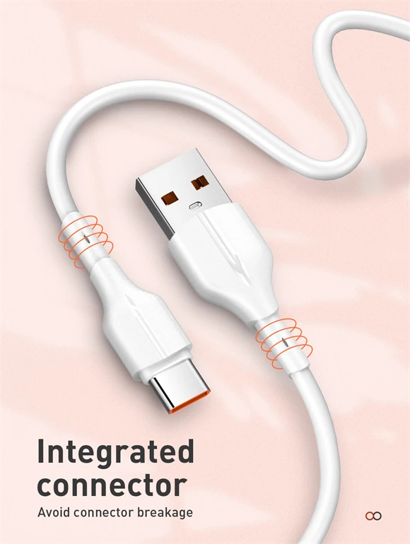 Kabllo karikimi dhe të dhënash LDNIO LS841_C 1m 25W USB-A në USB-C, e bardhë