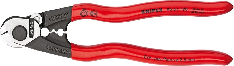 Knipex kapëse diagonale 95 61 190, 190mm, çelik krom-vanadium, plastik