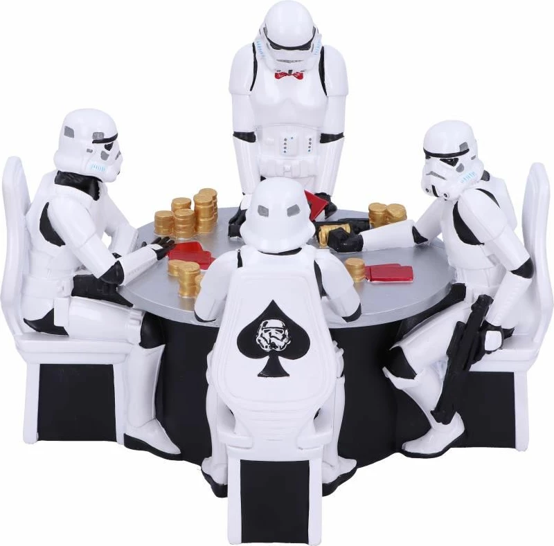 Figurinë Nemesis Now Star Wars Stormtrooper Poker Face, polyresin e pikturuar me dorë, bardhë/zi