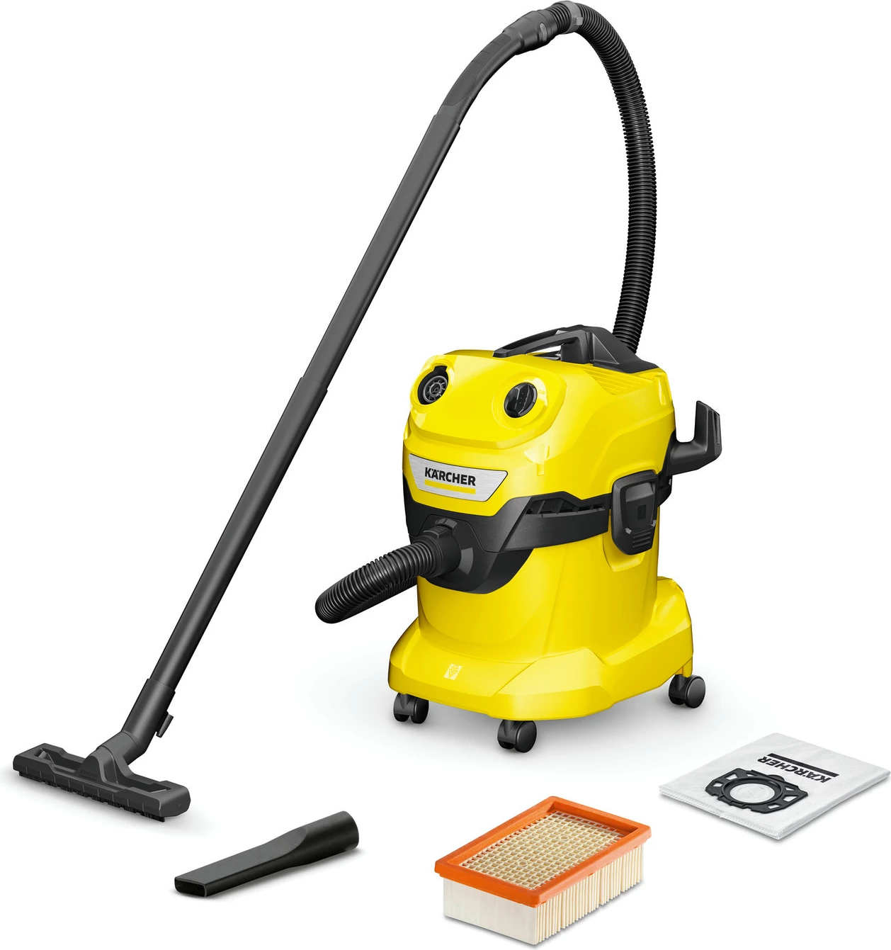 Fshesë me korrent lagësht-thatë Karcher WD 4 V-20/5/22 1000 W 20 L kabllo 5 m e verdhë