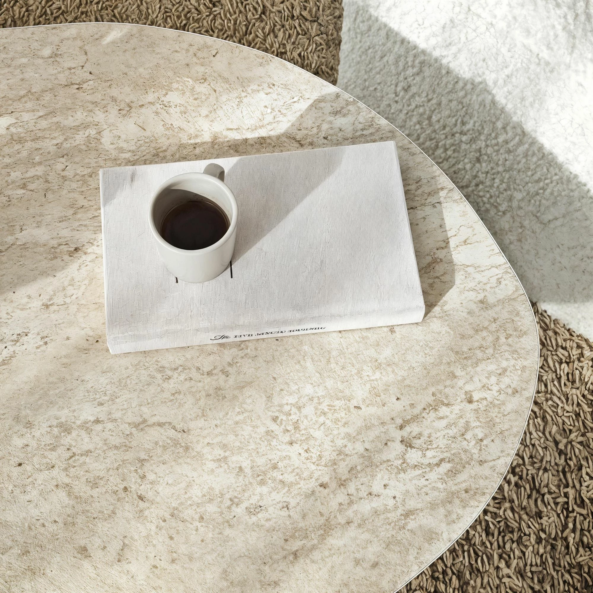 Tavolinë e ulët Hanah Home, ngjyrë travertin