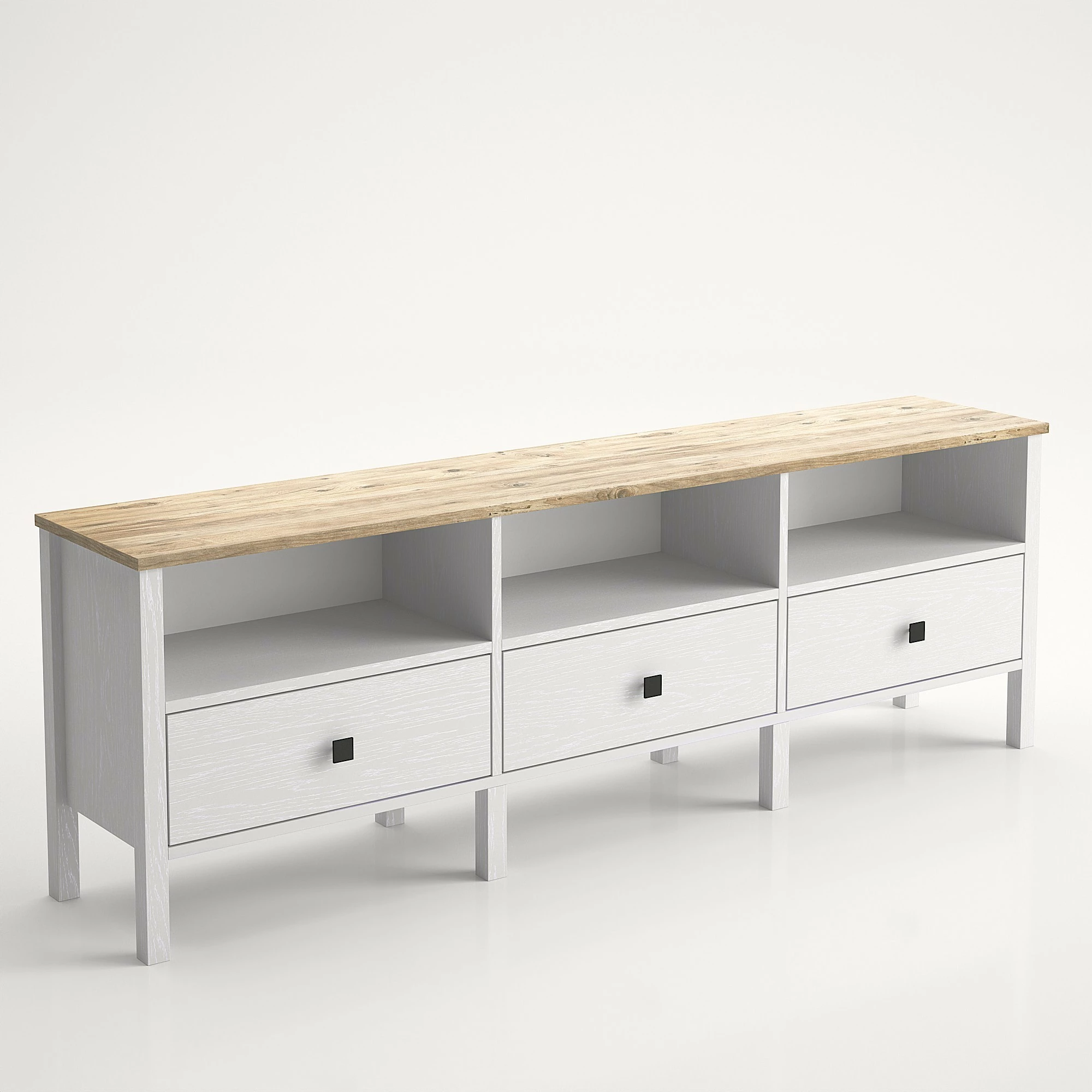 Komodë TV Hanah Home, FRN-10055, ngjyrë druri dhe e bardhë, 180x60x35cm