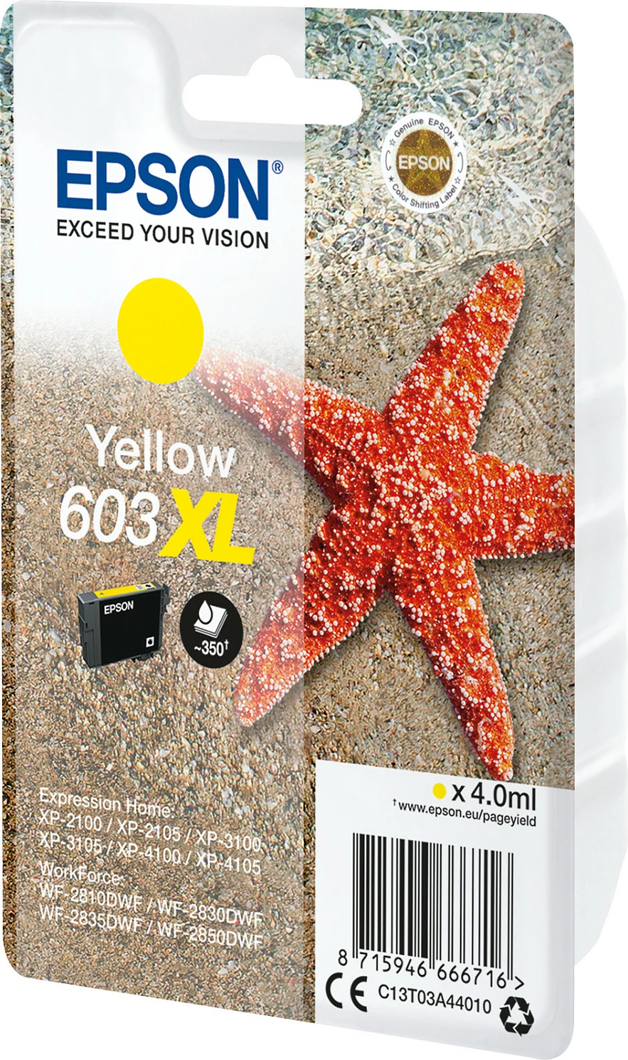 Kartrixhe boje Epson 603XL C13T03A44020, 4 ml, e verdhë